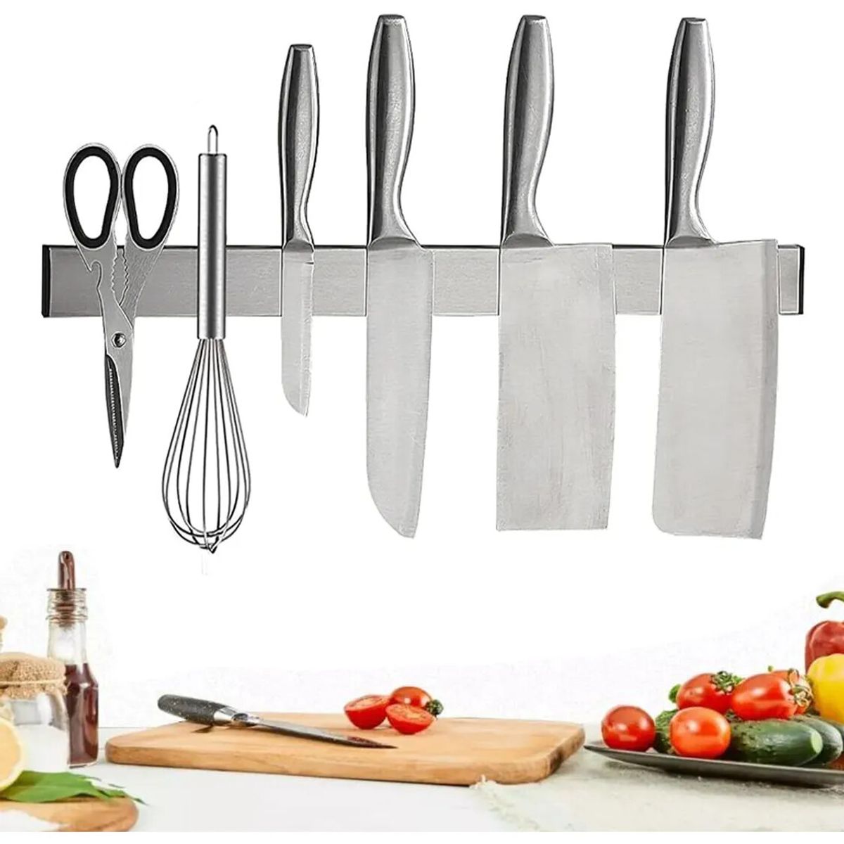 GENERICO - Barra Magnética Imán Para Cuchillos 30Cm Cocina Utensilios