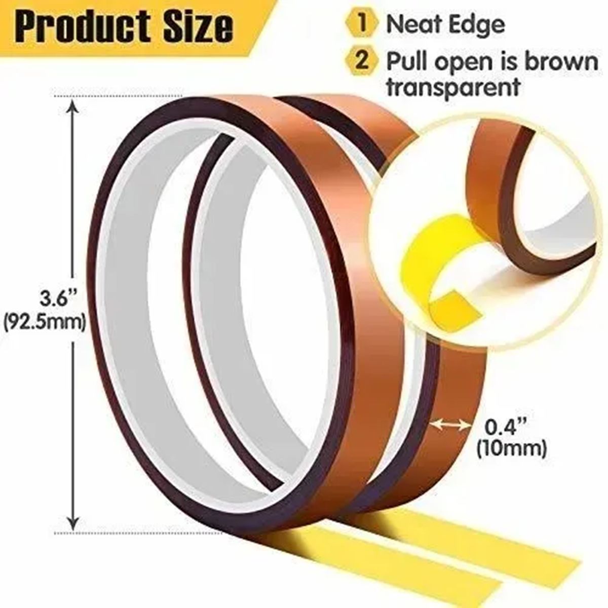 GENERICO - Pack 10 Rollo Cinta Térmica Sublimación 10mm X 33metros Marrón