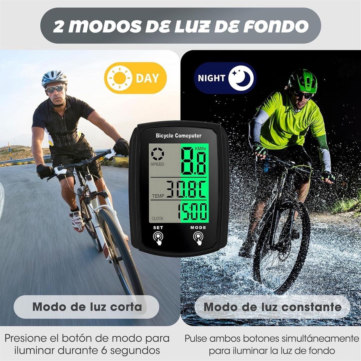 KUANGYE - Velocimetro Computer Para Bicicleta Negro