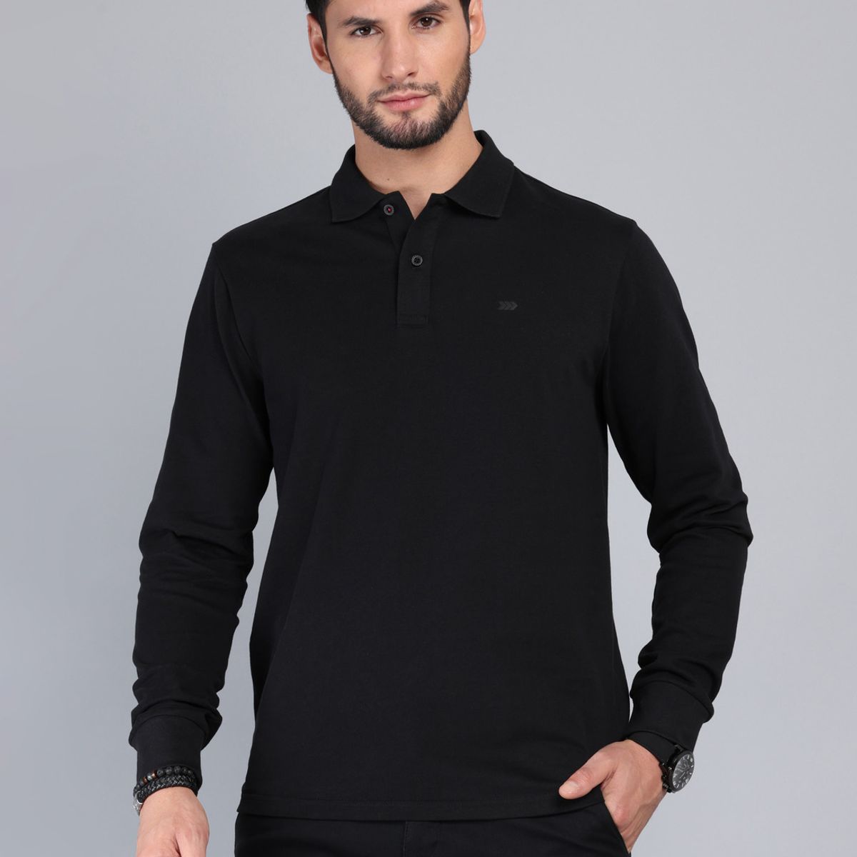 ARROW - Polera Lisa Manga Larga Regular Fit Negro Arrow ARROW