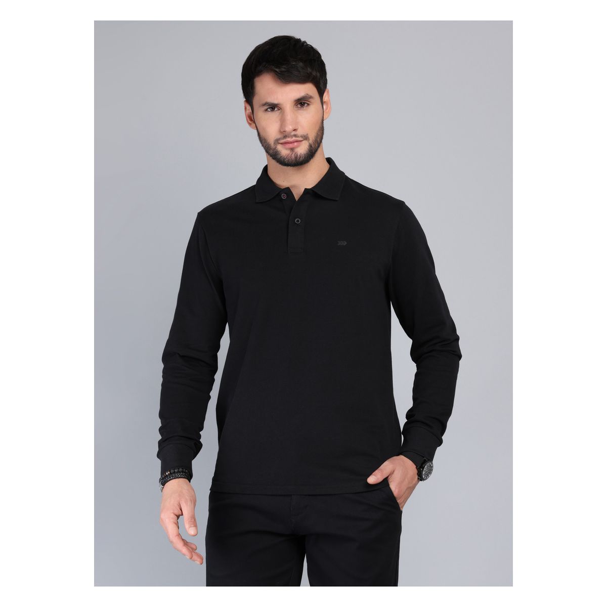 ARROW - Polera Lisa Manga Larga Regular Fit Negro Arrow ARROW