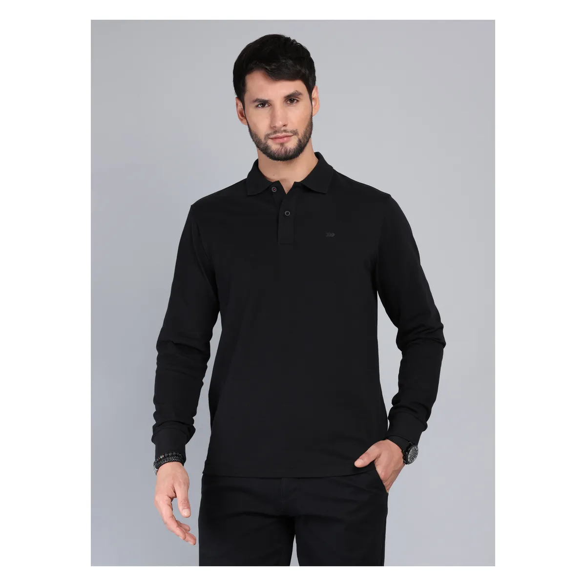 ARROW - Polera Lisa Manga Larga Regular Fit Negro Arrow ARROW