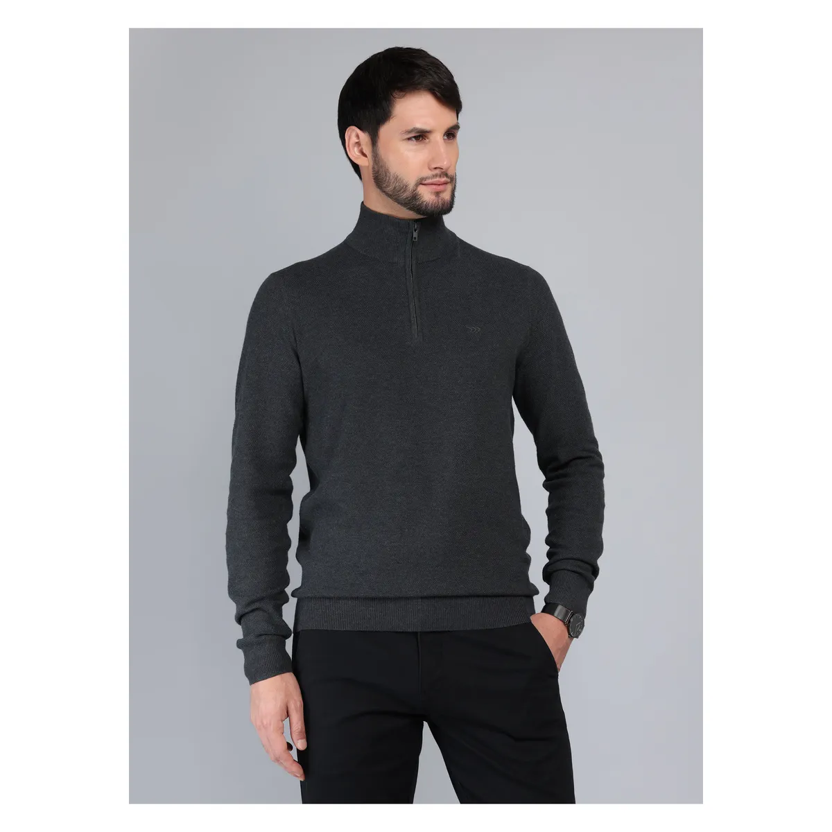 ARROW - Sweater Cuello Alto Regular Fit Gris Oscuro Arrow ARROW