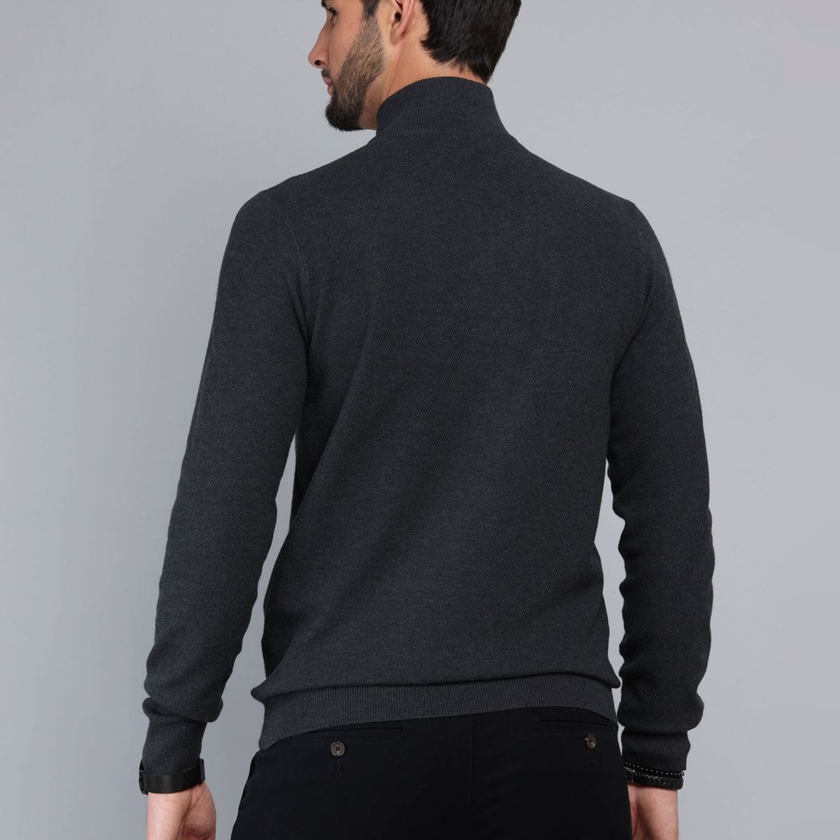 ARROW - Sweater Cuello Alto Regular Fit Gris Oscuro Arrow ARROW