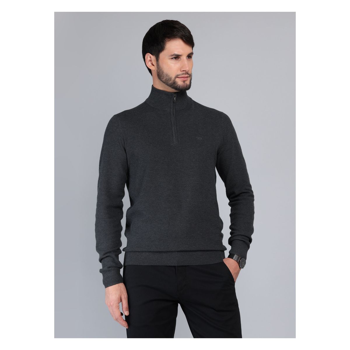 ARROW - Sweater Cuello Alto Regular Fit Gris Oscuro Arrow ARROW