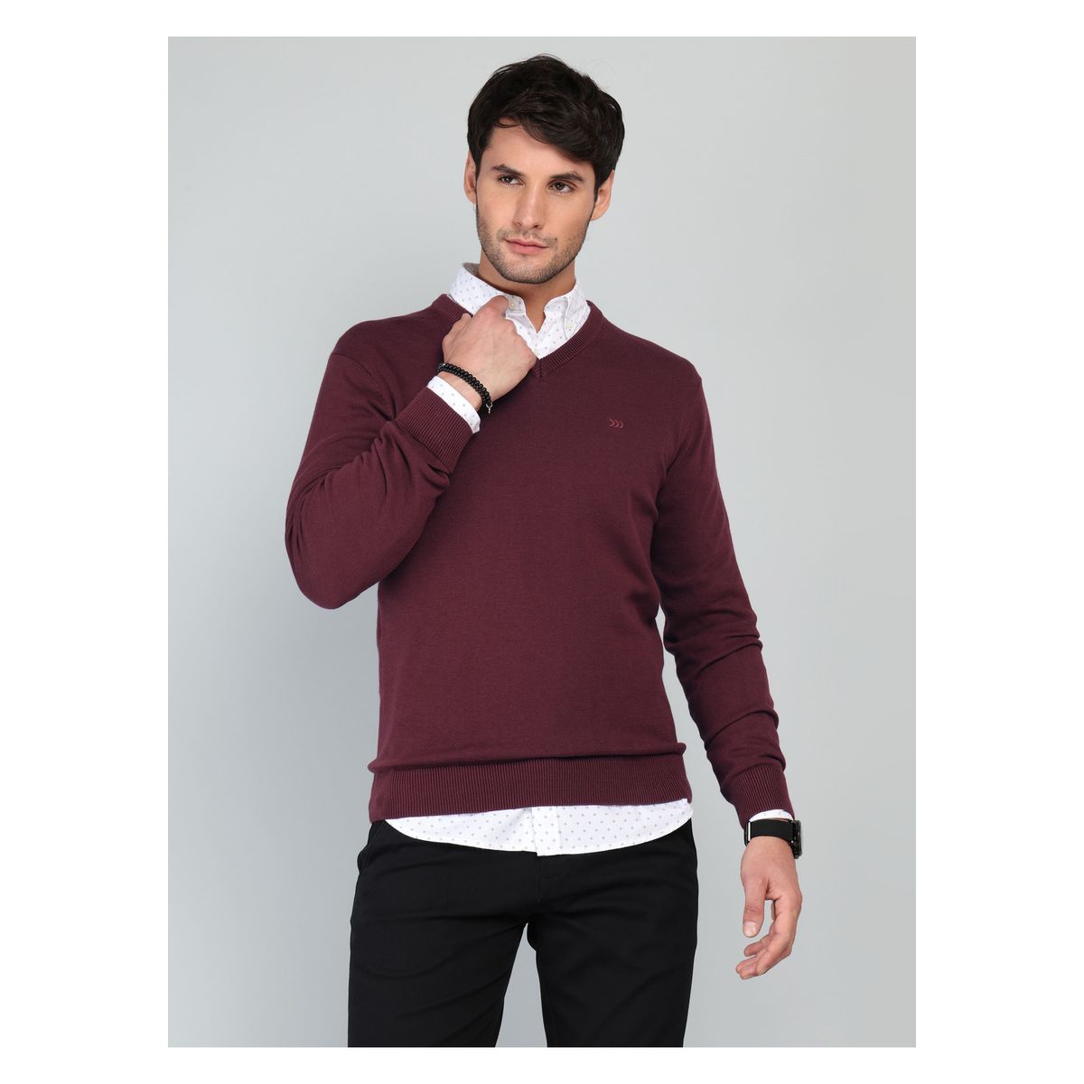 ARROW - Sweater Cuello V Regular Fit Burdeo Arrow ARROW