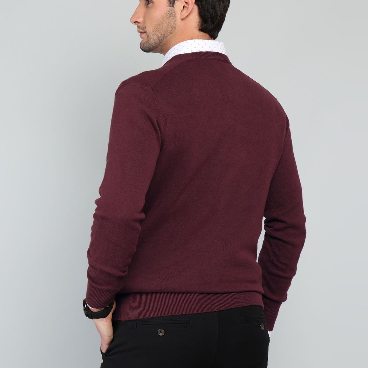 ARROW - Sweater Cuello V Regular Fit Burdeo Arrow ARROW