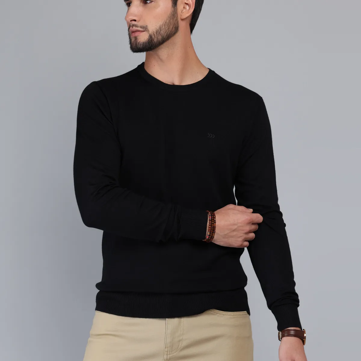 ARROW - Sweater Cuello Redondo Regular Fit Negro Arrow ARROW