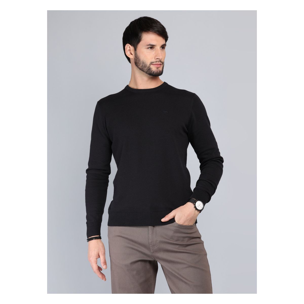 ARROW - Sweater Cuello Redondo Regular Fit Negro Arrow ARROW