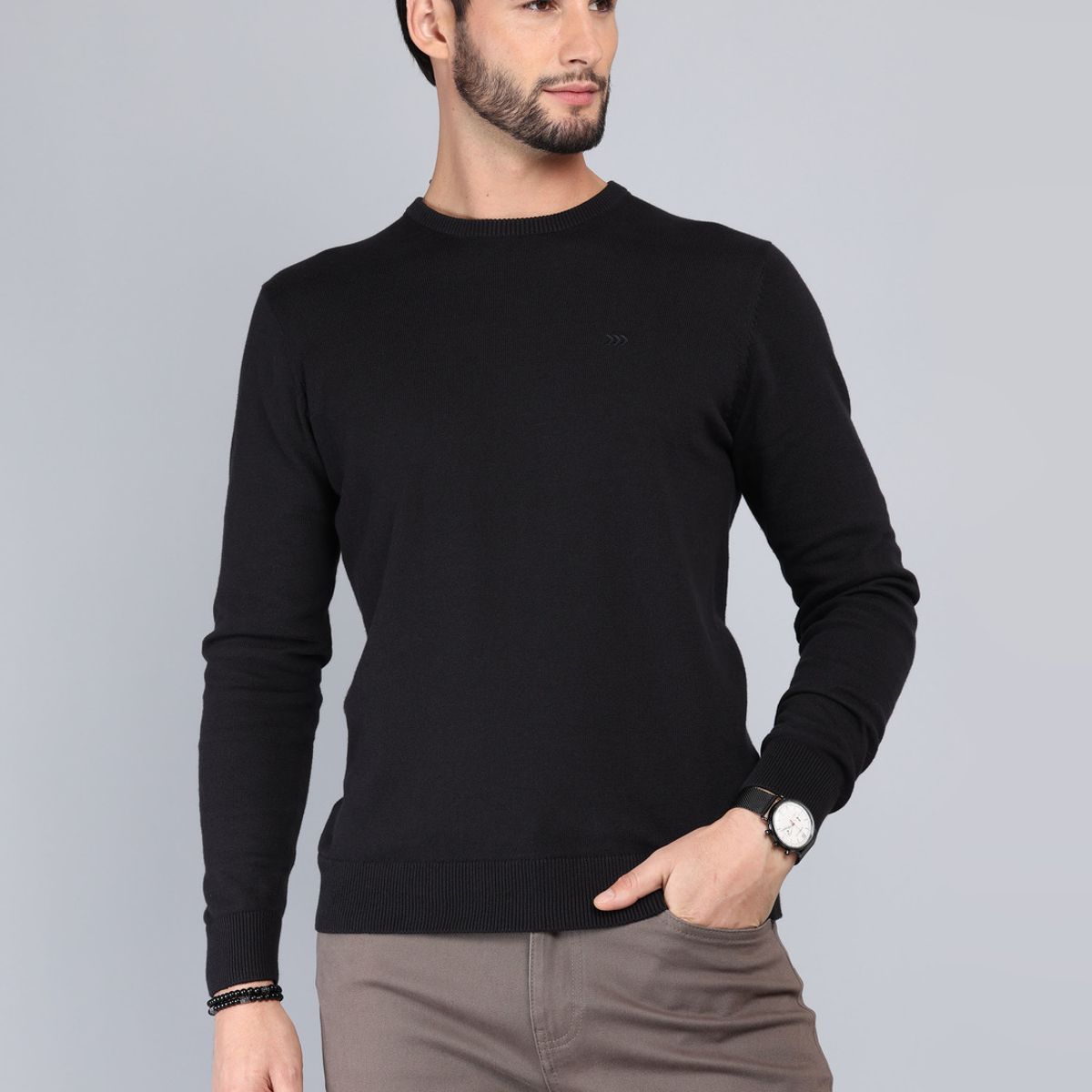 ARROW - Sweater Cuello Redondo Regular Fit Negro Arrow ARROW
