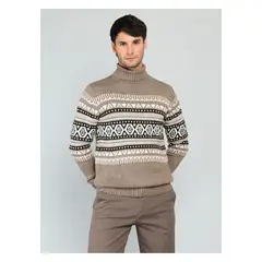 ARROW - Sweater Cuello Alto Regular Fit Beige