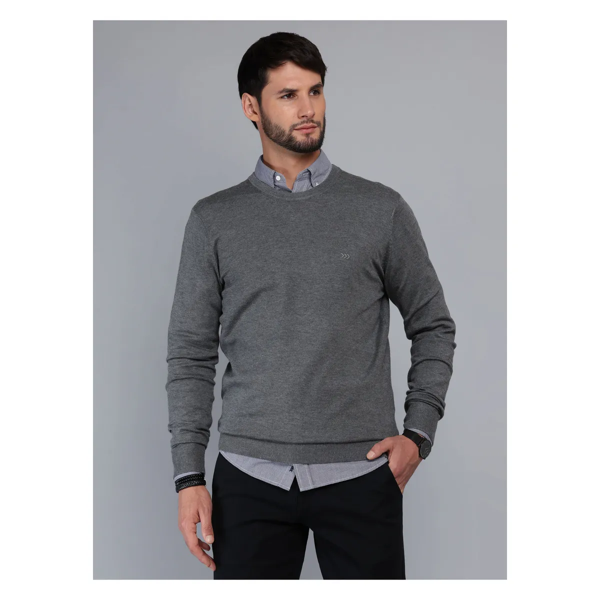 ARROW - Sweater Cuello Redondo Regular Fit Gris Arrow ARROW