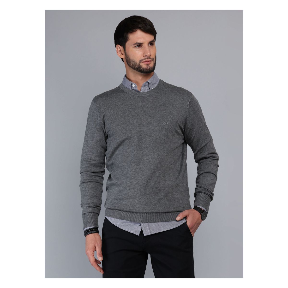 ARROW - Sweater Cuello Redondo Regular Fit Gris Arrow ARROW
