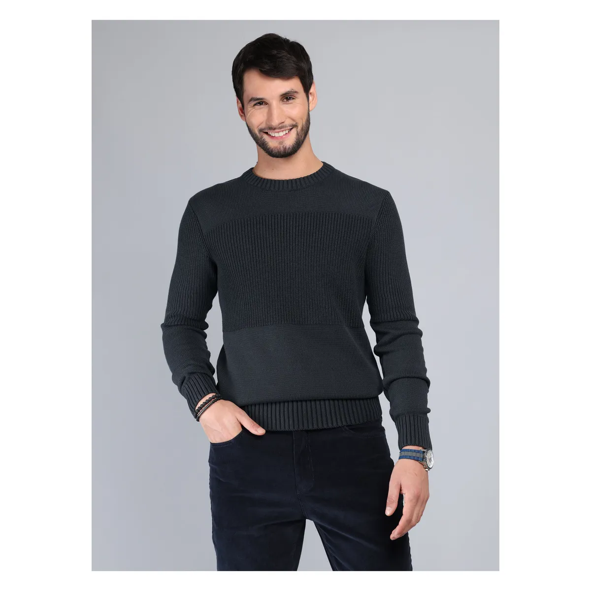 ARROW - Sweater Stone Wash Regular Fit Azul Oscuro Arrow ARROW