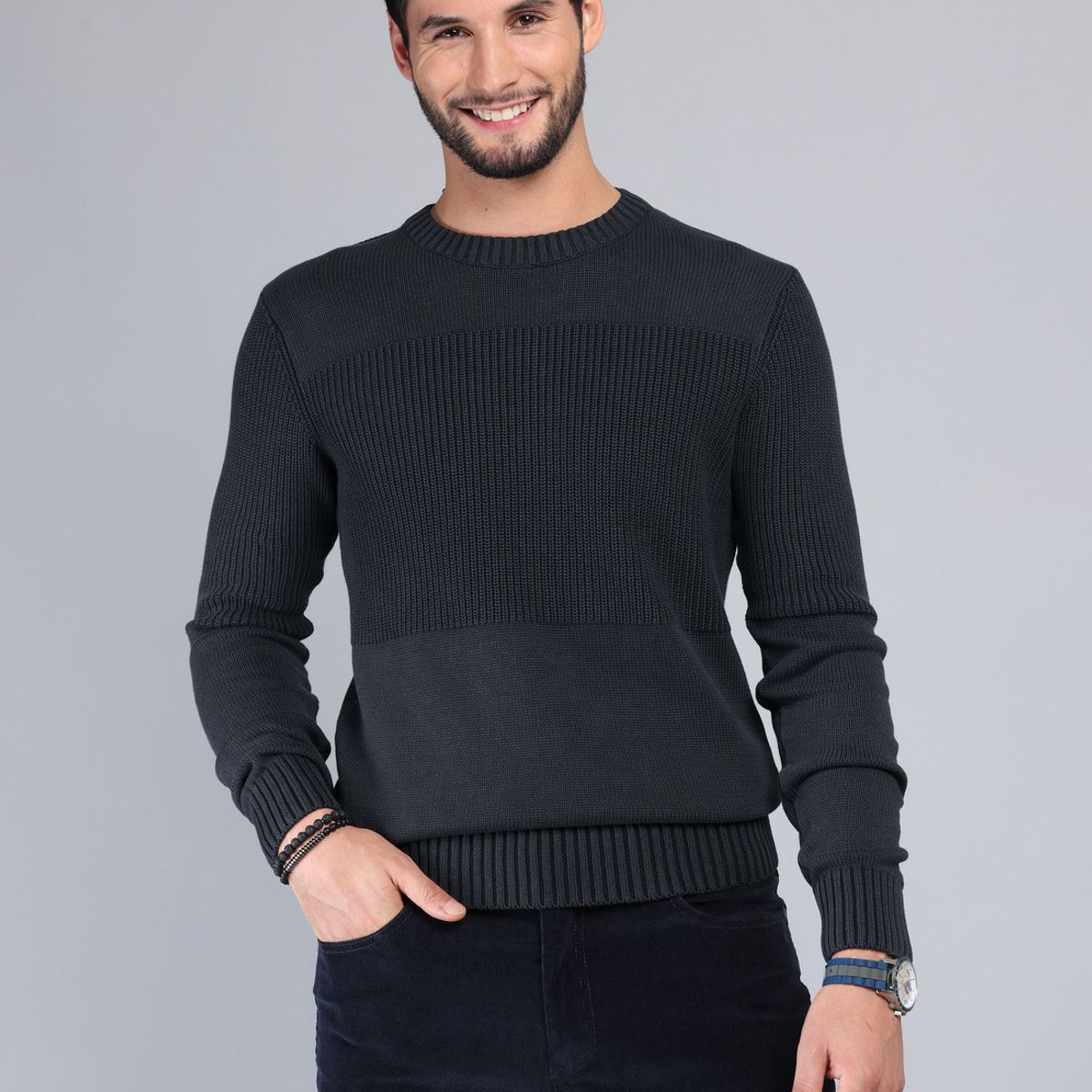 ARROW - Sweater Stone Wash Regular Fit Azul Oscuro Arrow ARROW