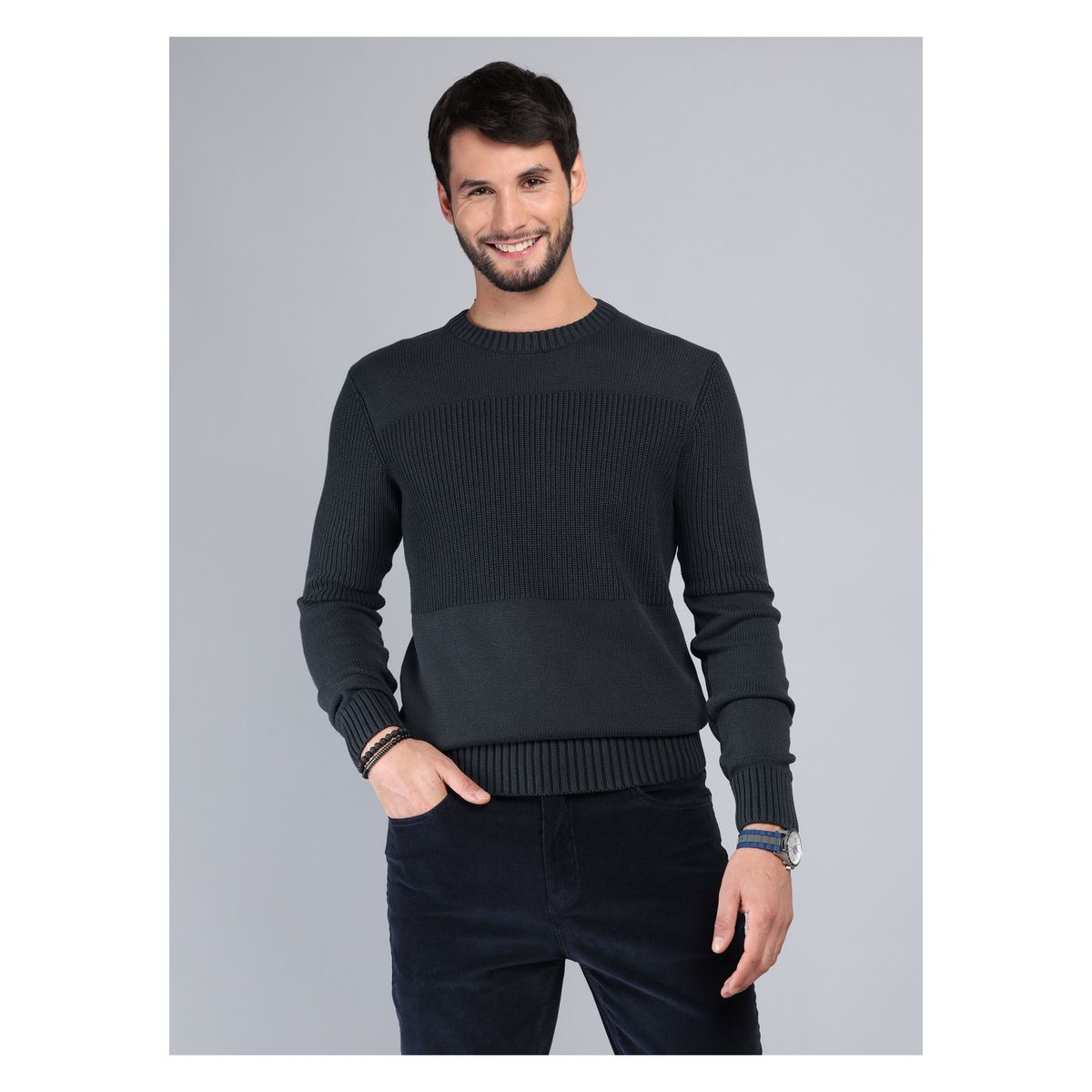 ARROW - Sweater Stone Wash Regular Fit Azul Oscuro Arrow ARROW