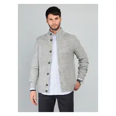 ARROW - Cárdigan Cuello Alto Regular Fit Gris