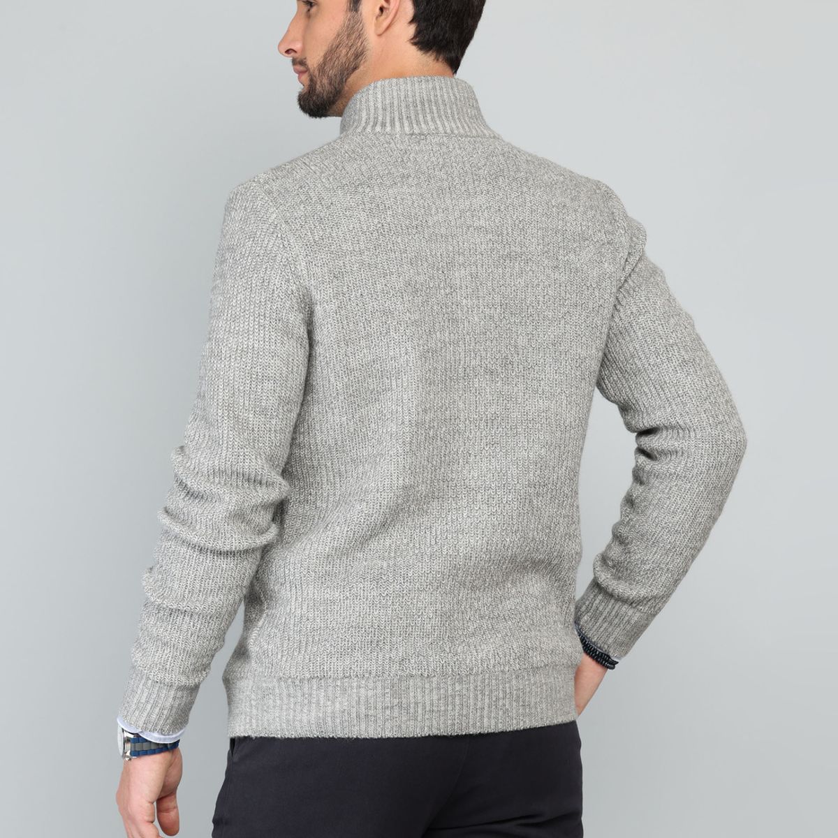 ARROW - Cárdigan Cuello Alto Regular Fit Gris Arrow ARROW