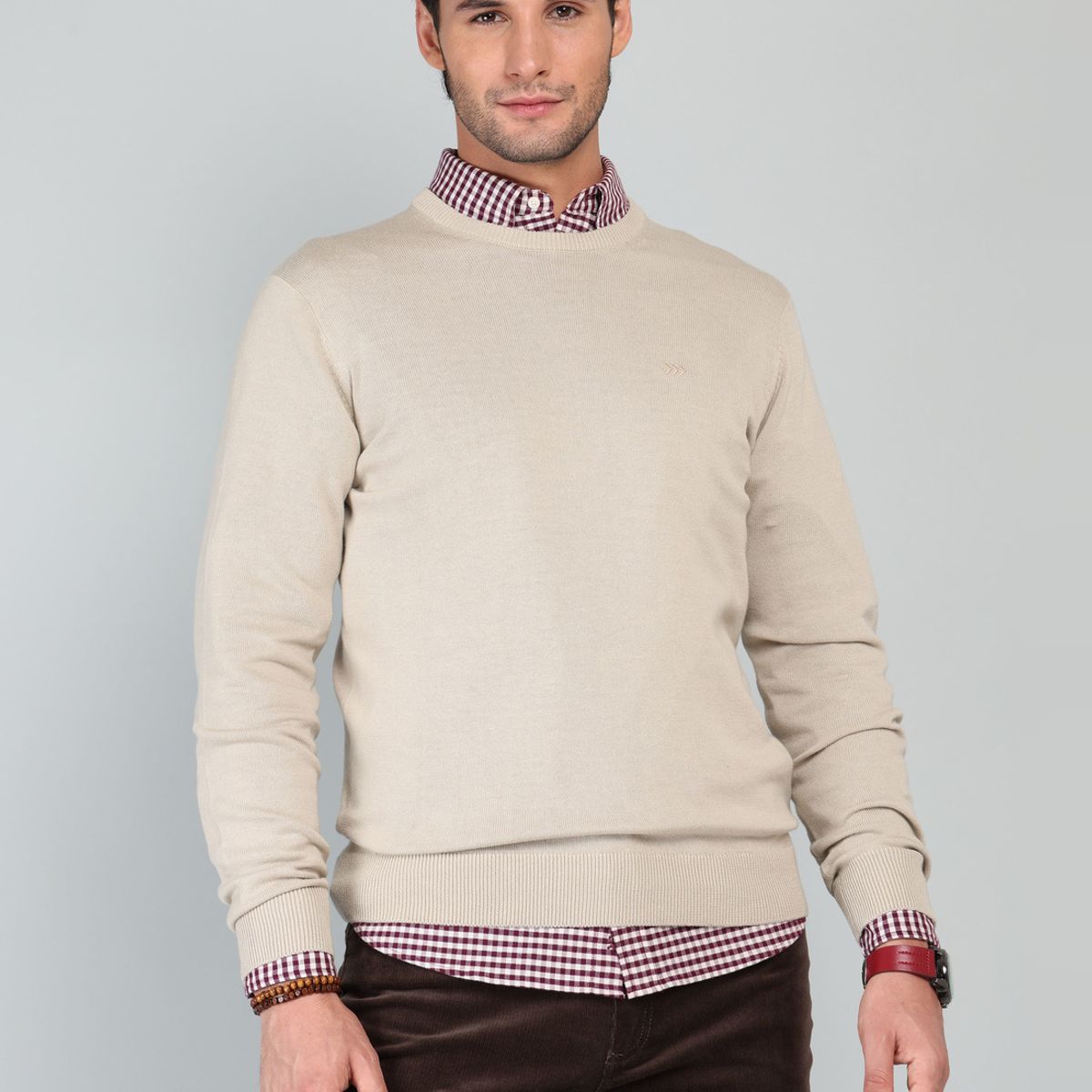 ARROW - Sweater Cuello Redondo Regular Fit Beige Arrow ARROW