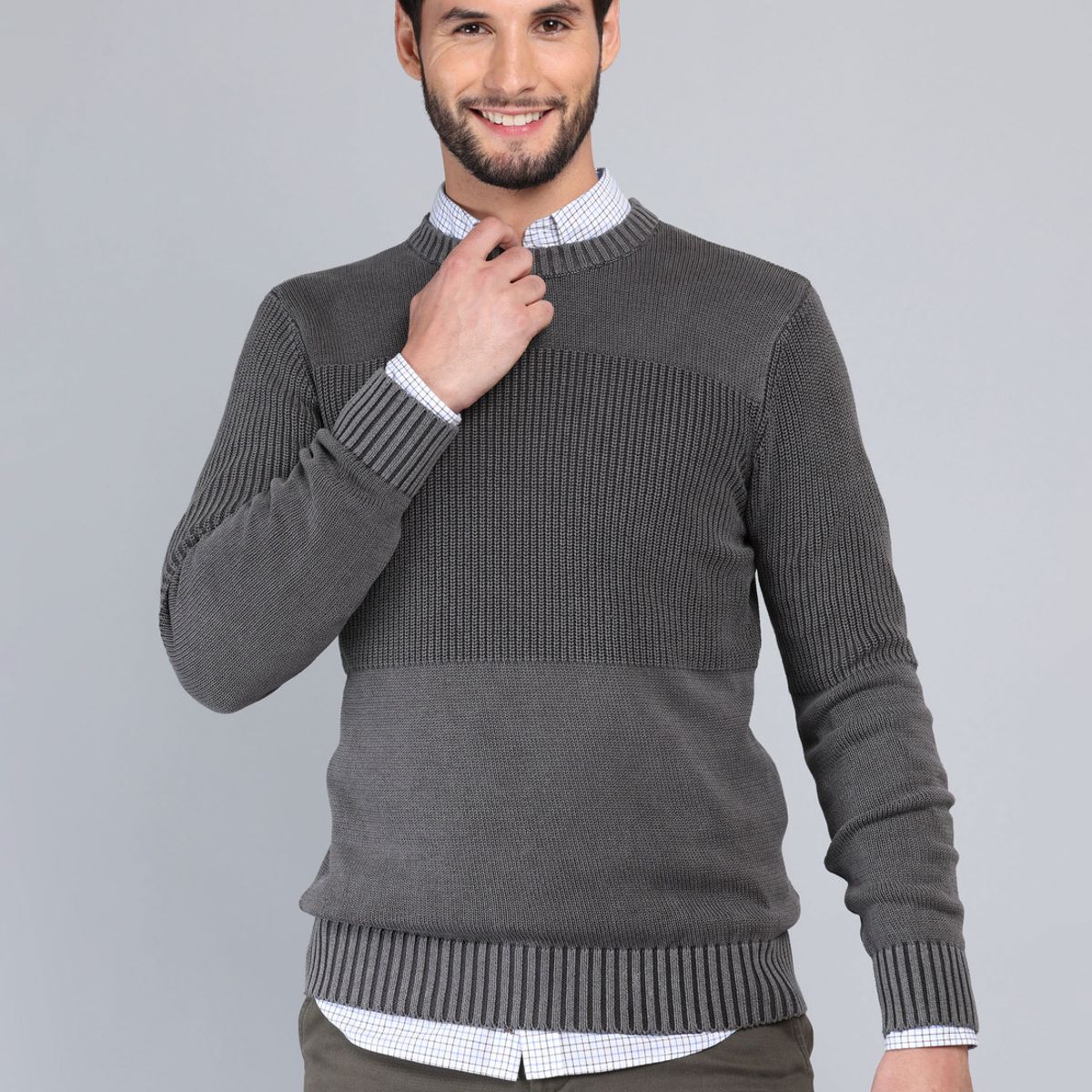 ARROW - Sweater Stone Wash Regular Fit Gris Arrow ARROW