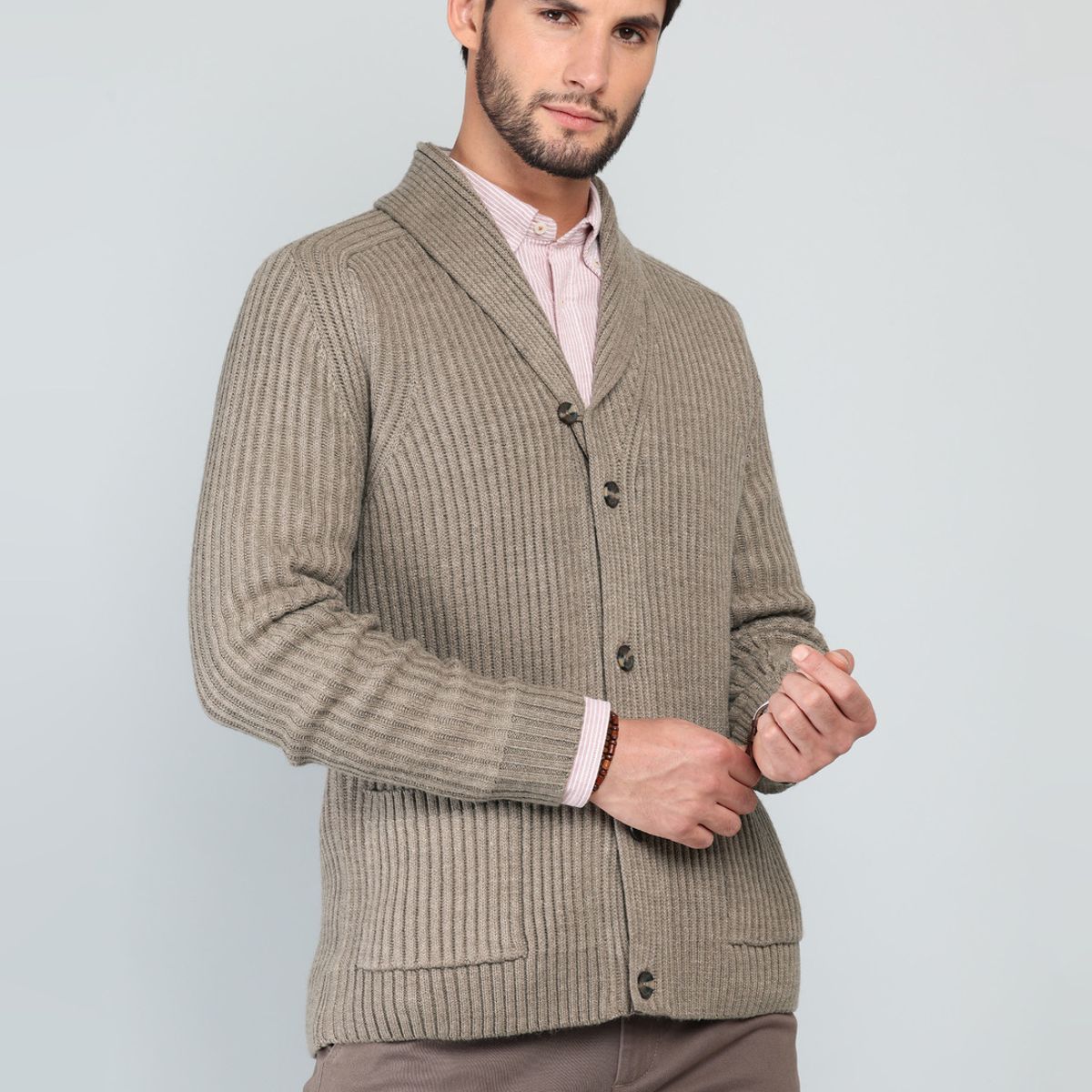 ARROW - Cárdigan Texturado Regular Fit Beige Arrow ARROW