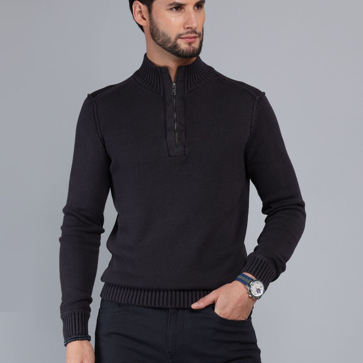 ARROW - Sweater Stone Wash Regular Fit Negro Arrow ARROW