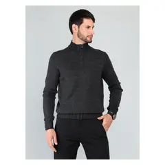 ARROW - Sweater Cuello Alto Regular Fit Gris Oscuro
