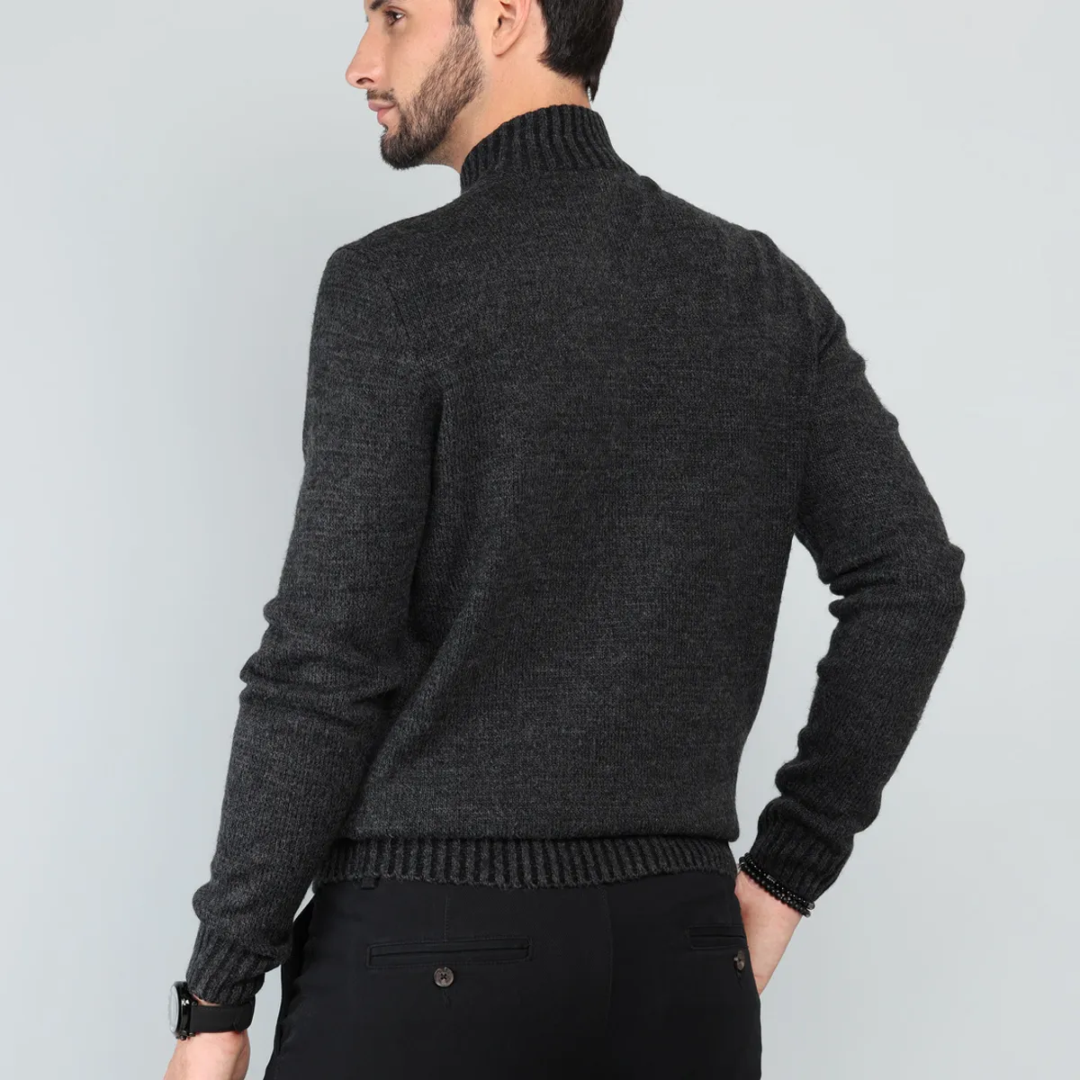 ARROW - Sweater Cuello Alto Regular Fit Gris Oscuro Arrow ARROW