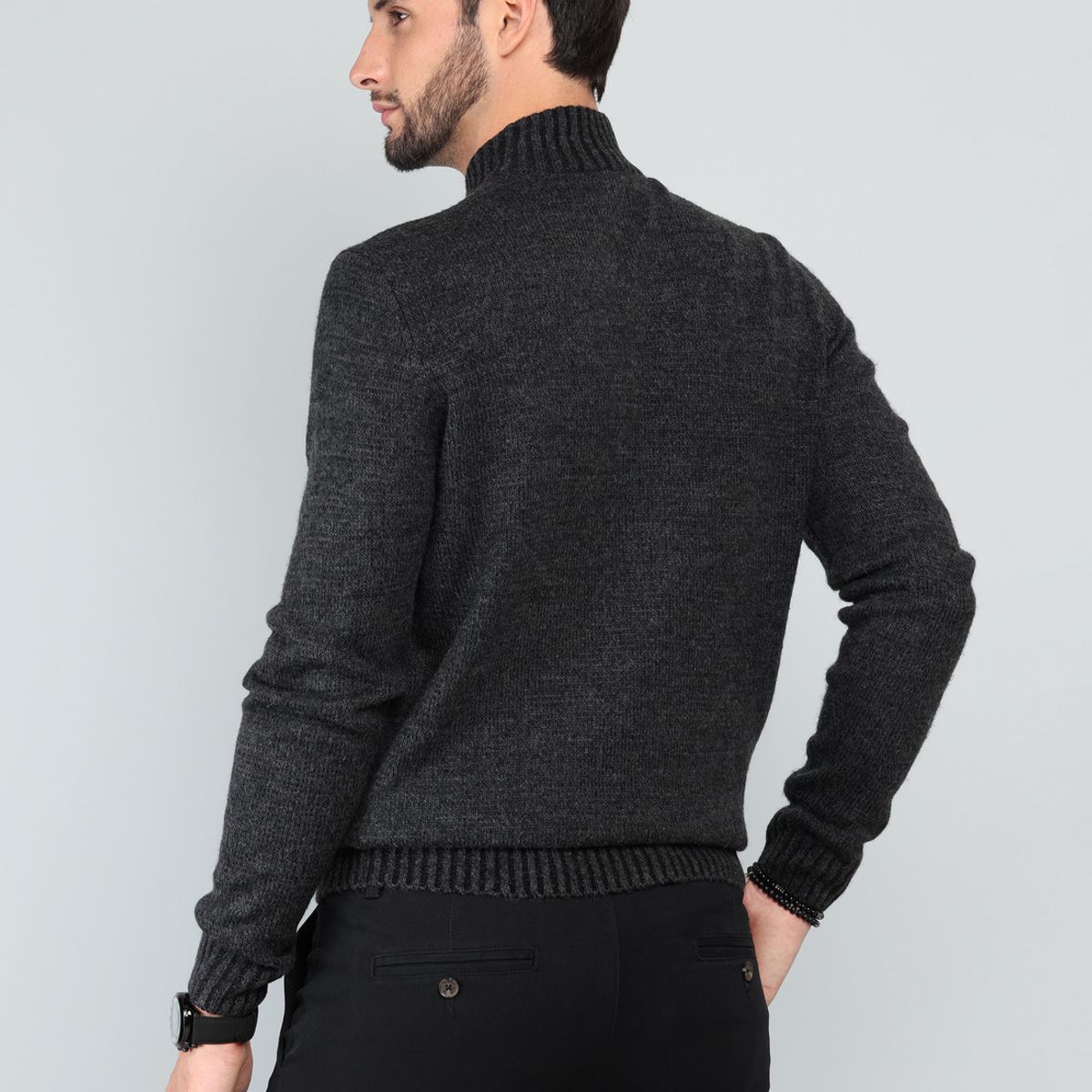 ARROW - Sweater Cuello Alto Regular Fit Gris Oscuro Arrow ARROW