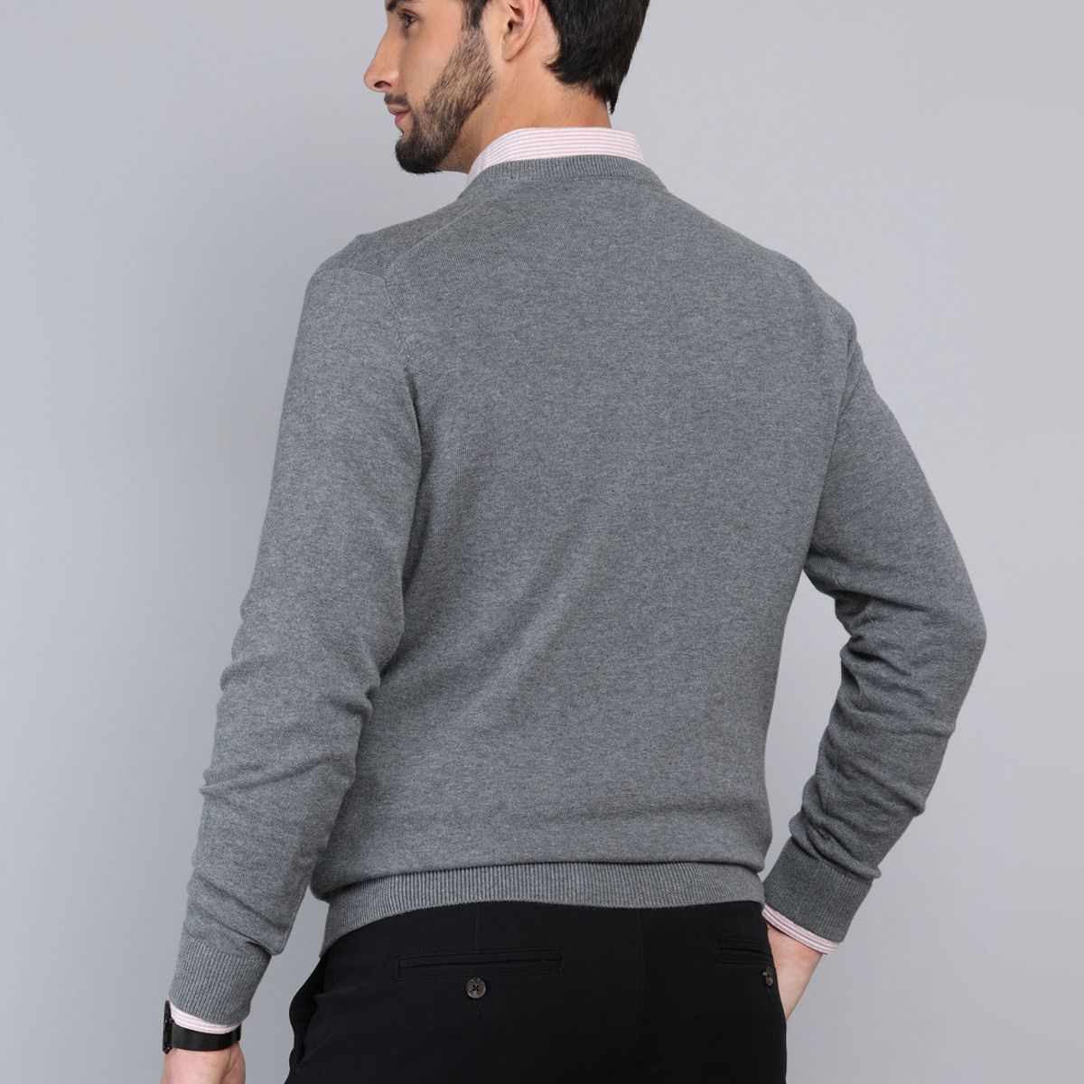 ARROW - Sweater Cuello V Regular Fit Gris Arrow ARROW