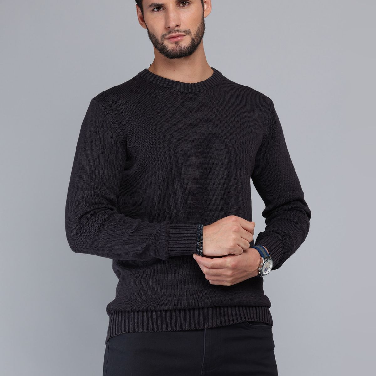 ARROW - Sweater Stone Wash Regular Fit Negro Arrow ARROW