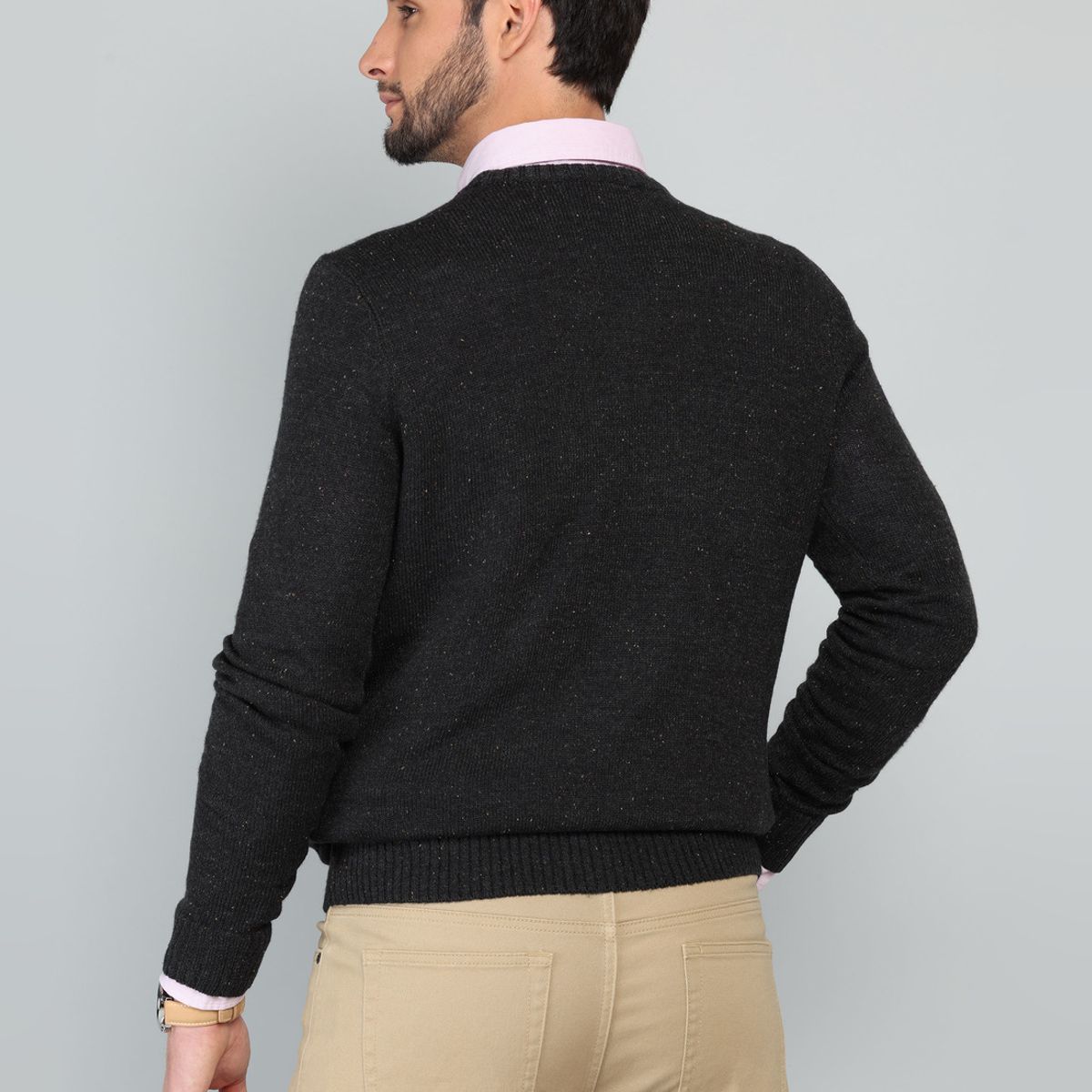 ARROW - Sweater Cuello Redondo Regular fit Gris Oscuro Arrow ARROW