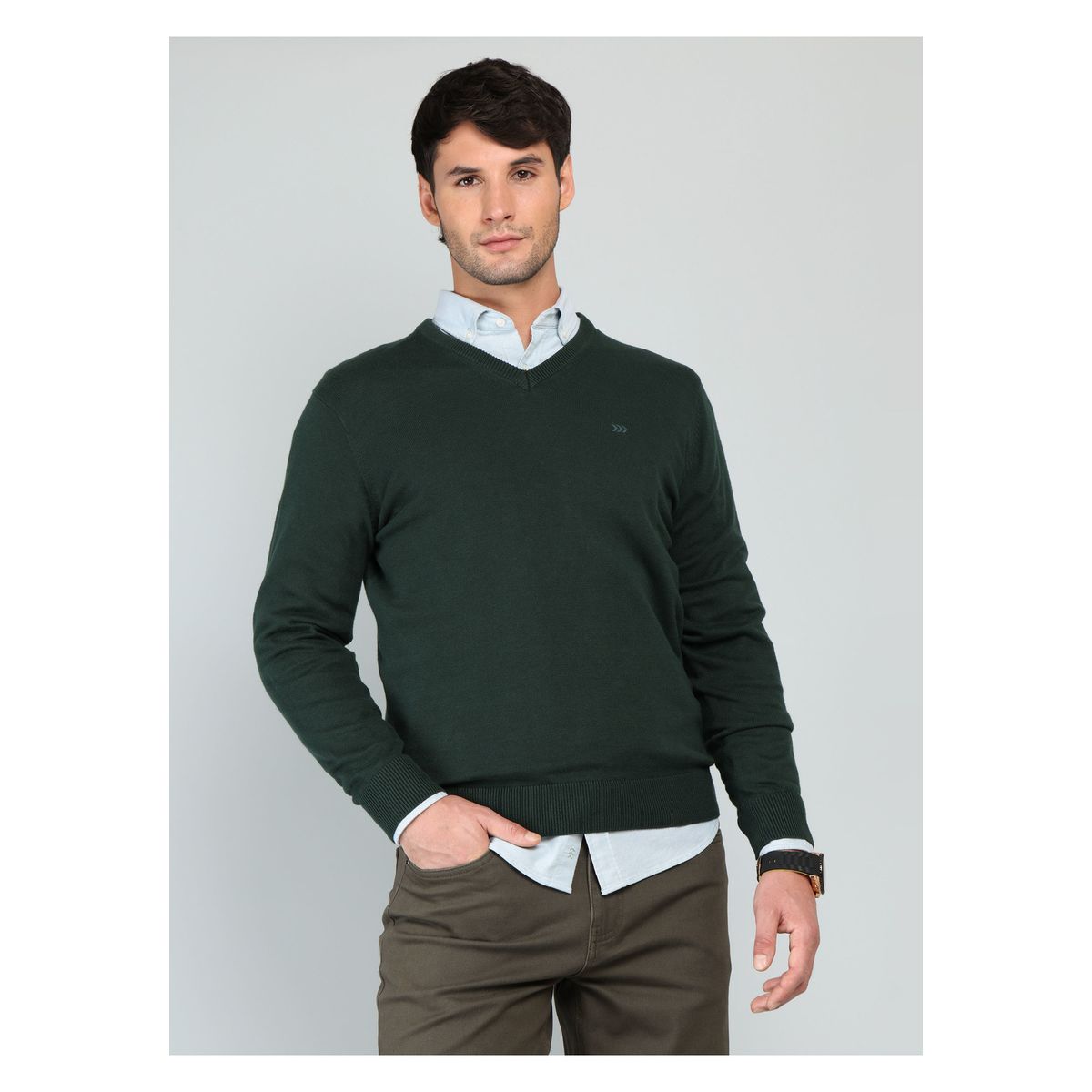ARROW - Sweater Cuello V Regular Fit Azul Arrow ARROW