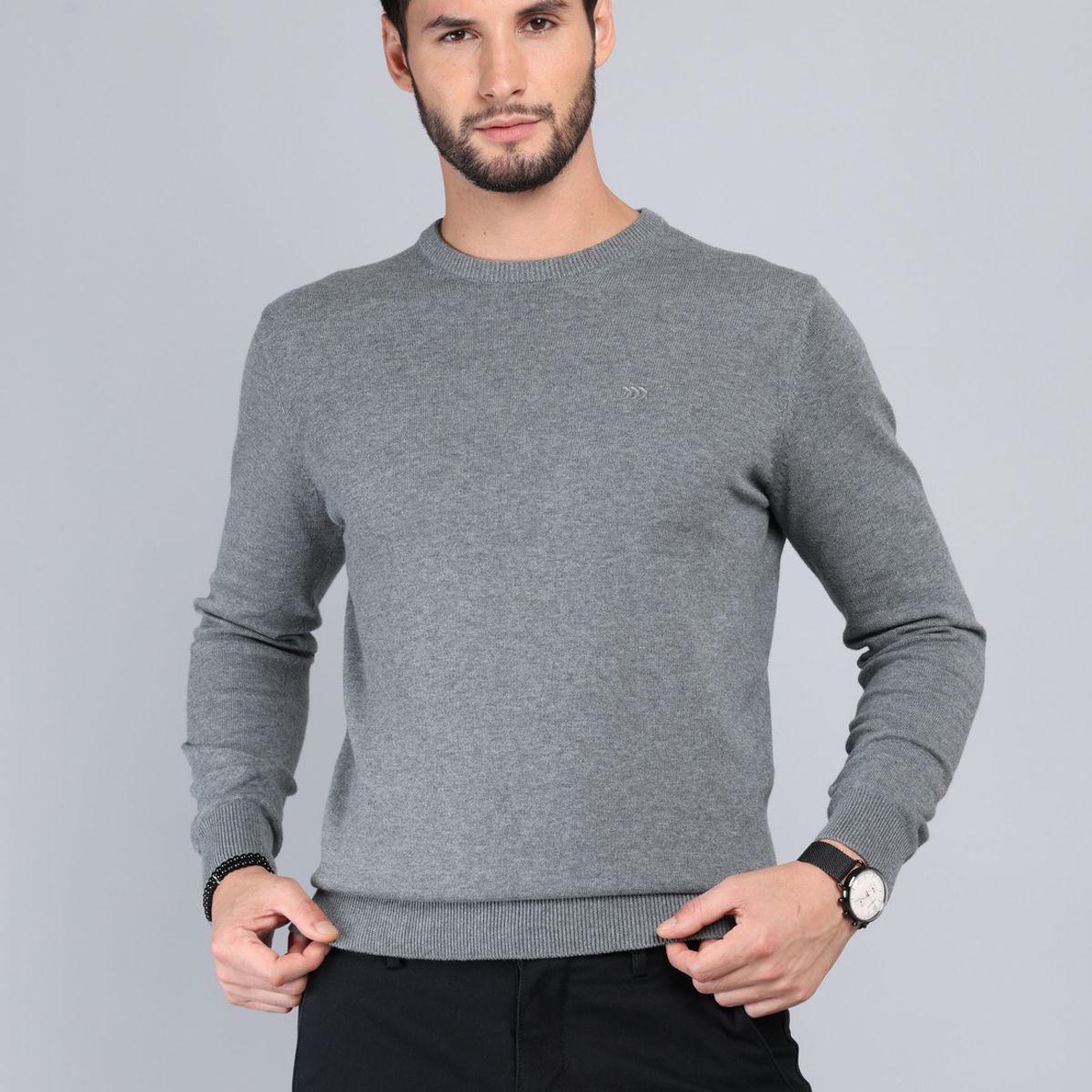ARROW - Sweater Cuello Redondo Regular Fit Gris Arrow ARROW