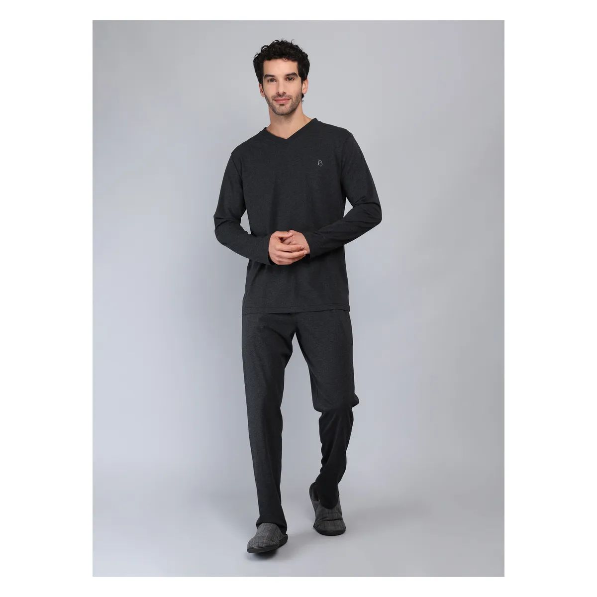 PIERO BUTTI - Pijama Largo Regular Fit Gris Oscuro Piero Butti PIERO BUTTI