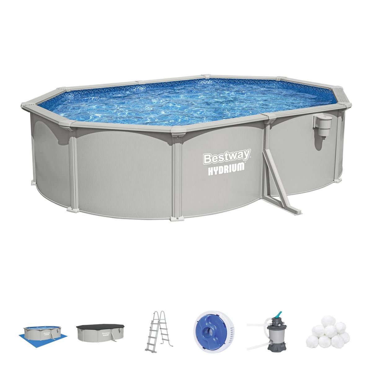 BESTWAY - Piscina Bestway Ovalada Hydrium Filtro+Acces 5.00x3.66x1.22m