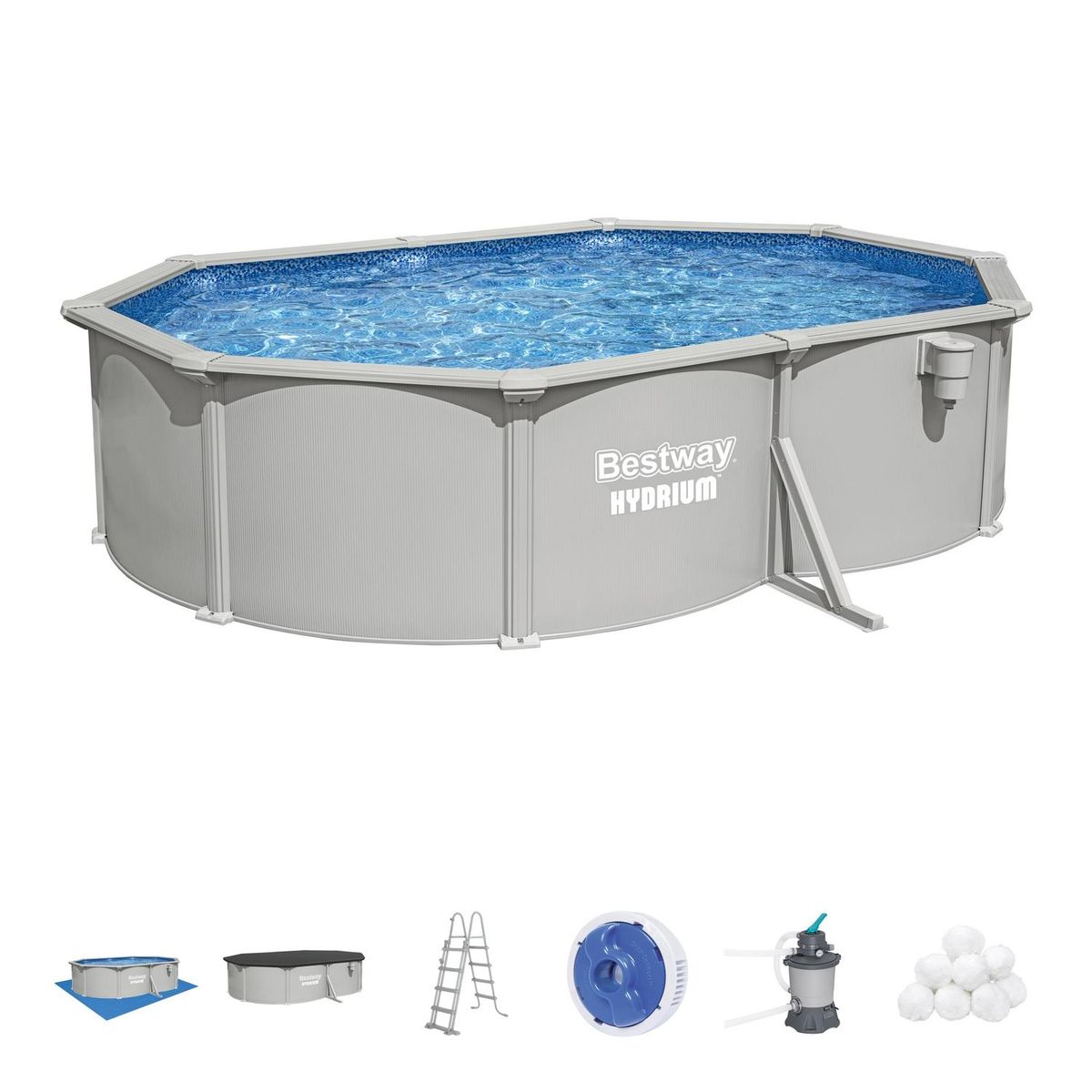 BESTWAY - Piscina Bestway Ovalada Hydrium Filtro+Acces 5.00x3.66x1.22m