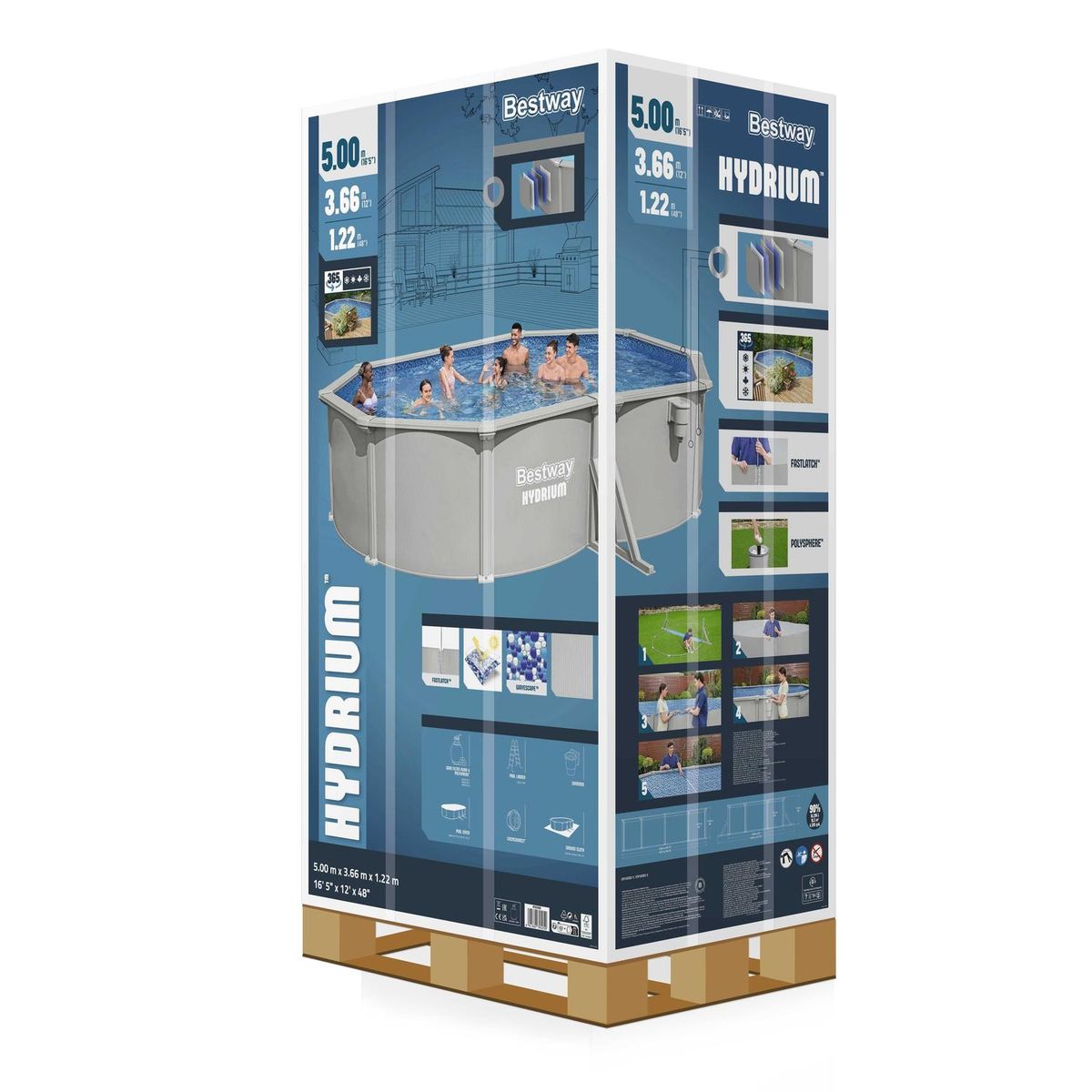 BESTWAY - Piscina Bestway Ovalada Hydrium Filtro+Acces 5.00x3.66x1.22m