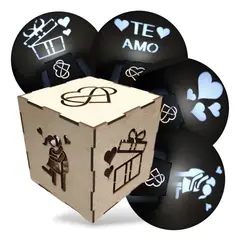 LOS REGALONES - Caja De Luz En Madera Enamorados