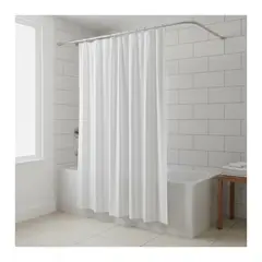 EKOL TACTICA MILITAR - Cortina de Ducha Blanca 100% Poliéster con Tratamiento Impermeable - Incluye Ganchos