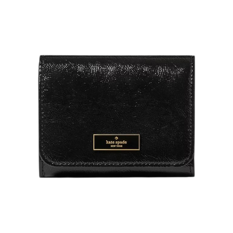 Billetera Bridget Crinkle Patent L-Zip KM547 Negro TALLA UNICA