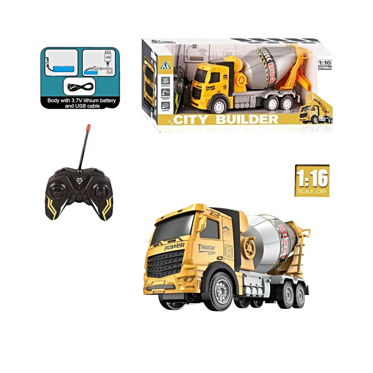 GENERICO - Camion Hormigonero recargable + control remoto