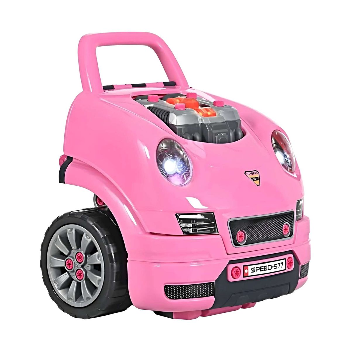 GENERICO - Juguete Motor de Auto Armable Rosa con Luces Sonidos y Control