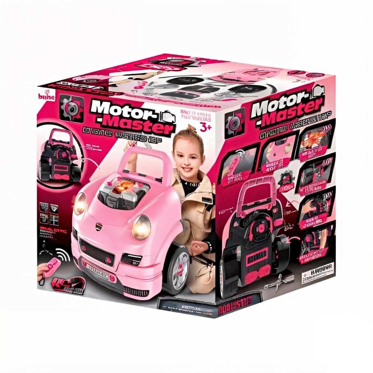 GENERICO - Juguete Motor de Auto Armable Rosa con Luces Sonidos y Control