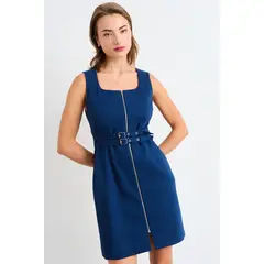 ASH - Vestido Tipo Jumper Sin Mangas Mujer Azul