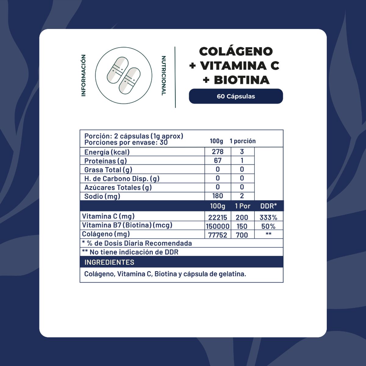 KARUNLIFE - Pack Doble Biotina + Colágeno Hidrolizado + Vitamina C 120 Cap Karun Life