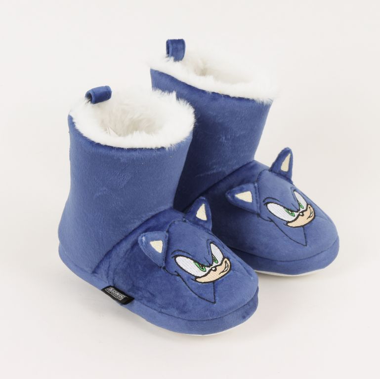 Pantufla Bota Niño Invernal Orejas Azul