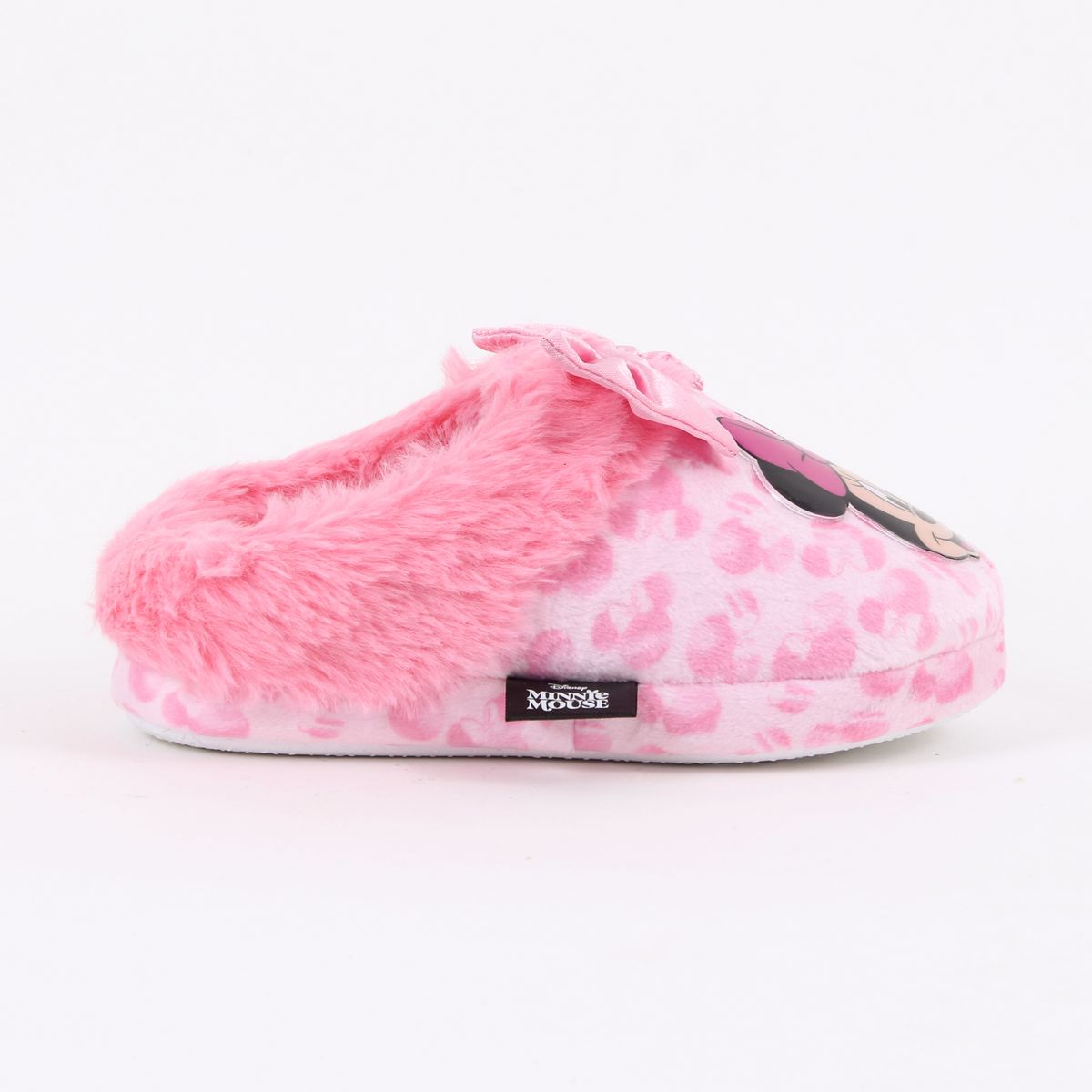 DISNEY - Pantufla Niña Invernal Minnie Mouse Moño Rosado Disney