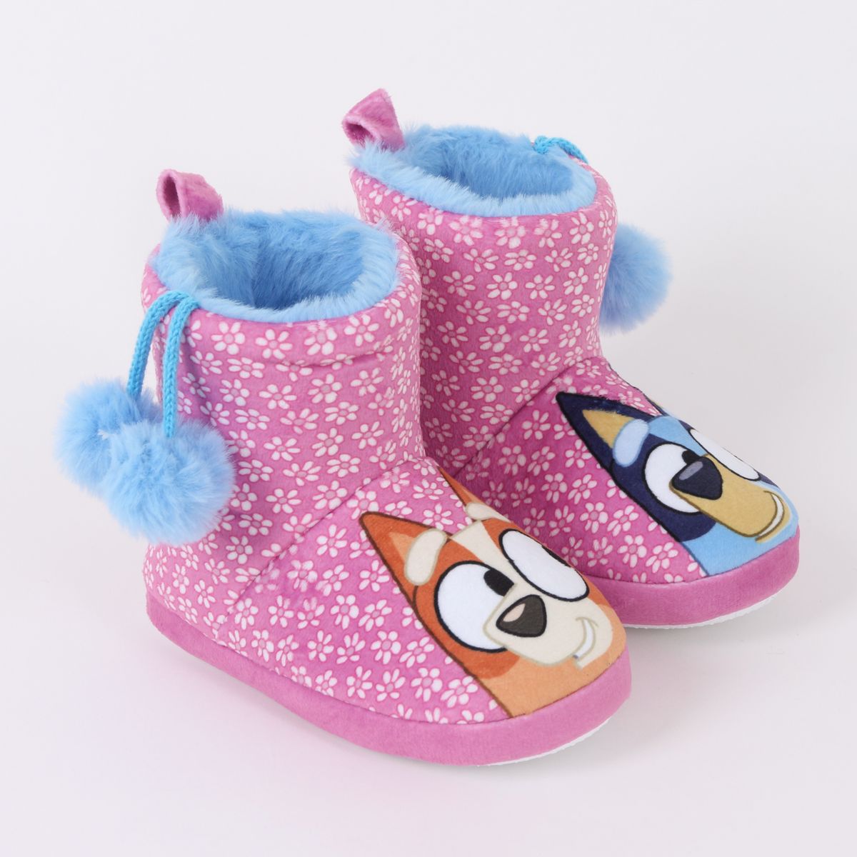 BLUEY - Pantufla Bota Niña Invernal Flores Rosado Bingo & Bluey