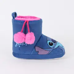 DISNEY - Pantufla Bota Niña Invernal Pompón Lilo & Stitch Azul